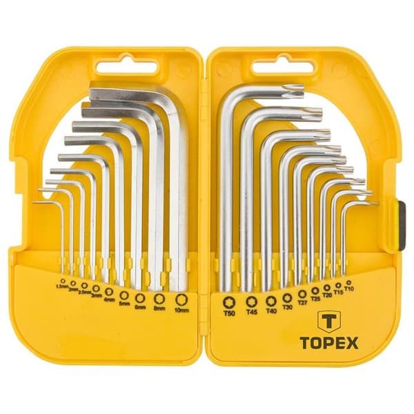 Hexagonnycklar och Torx, 18-delarsset.