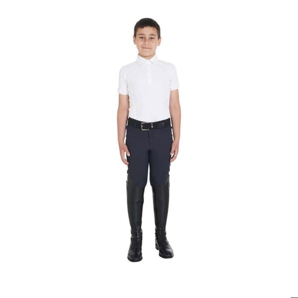 Slim fit tävlingspolo med 4 knappar barn Equestro