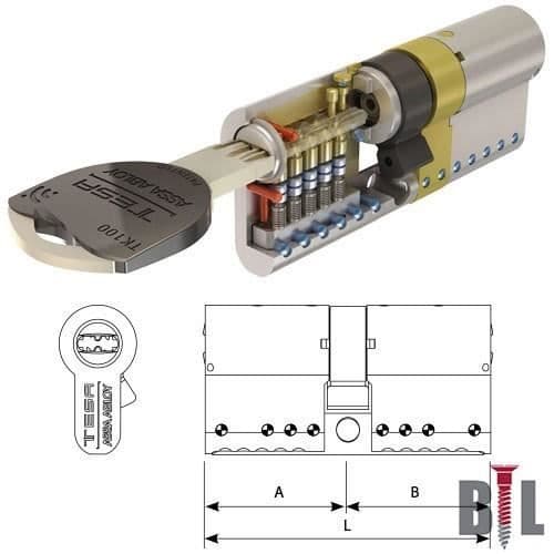 Tesa TK100 Cylinder 40x40 Laton 15mm Leva