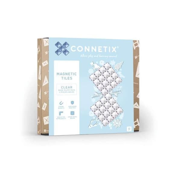 CONNETIX Byggplattor Magnetiska Kakel Klara Basplattor, 2 Delar