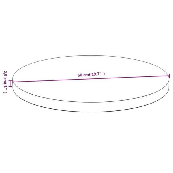vidaXL Bordsskiva Ø50x2,5 cm Bambu 352680