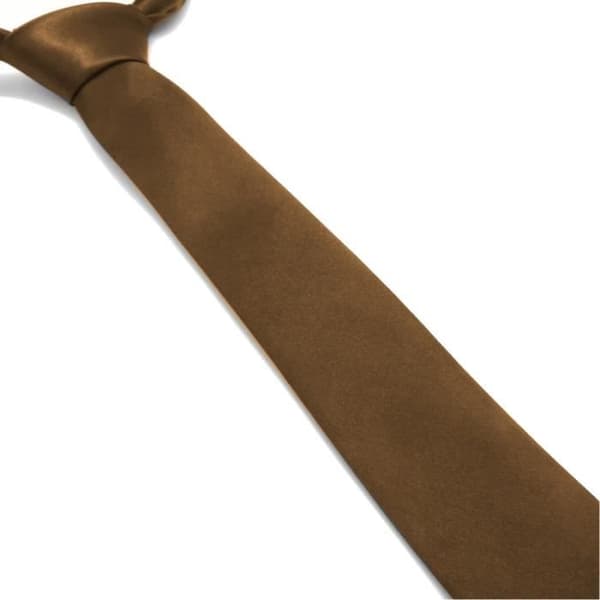 Enfärgad Slim Cravat i Ljusbrun