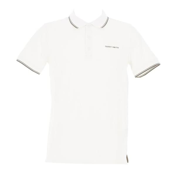 Kortärmad polo - Teddy Smith - Pasian 2 mc - Vit - 100% bomull - Regular fit