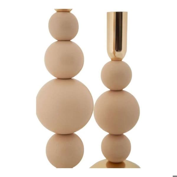 Metallljusstake Hållare (2-pack) rosa och guld