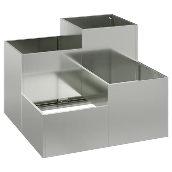 Jardinière - 80x80x60 cm - Galvaniserat stål - Grå - Modernt design