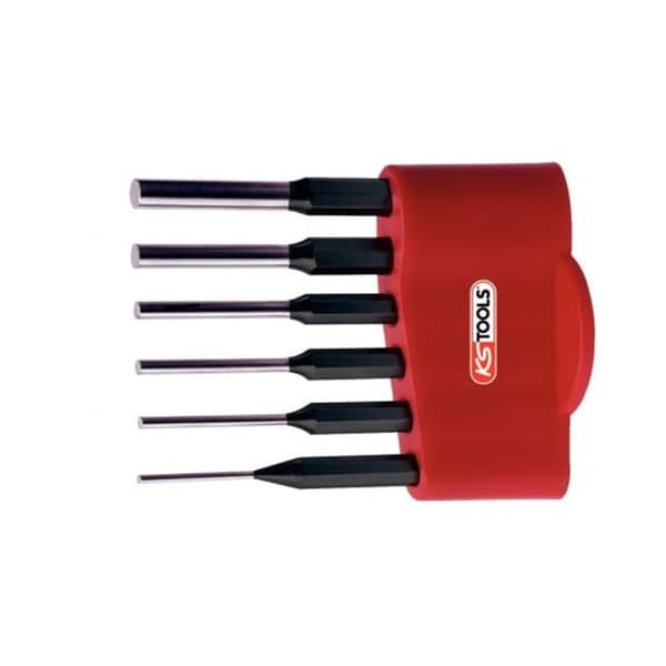 KSTOOLS pinnstanssats - Stål och kromvanadin - 6 st - Matt polerad