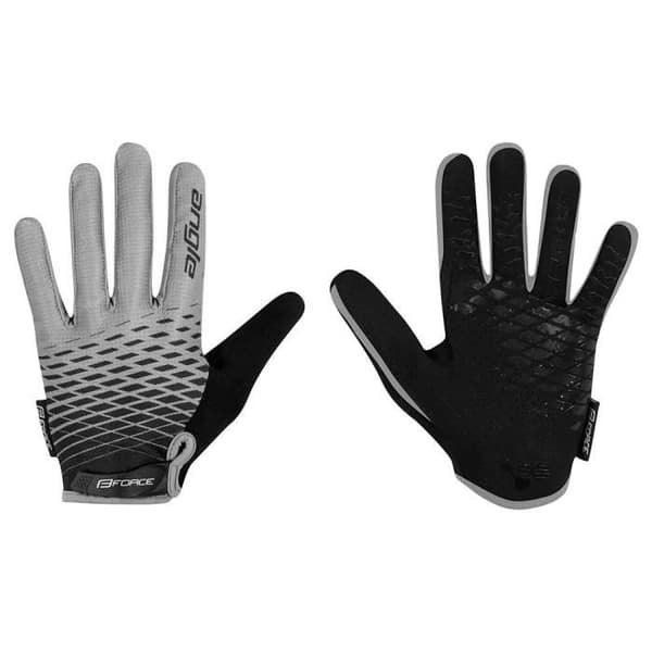 MTB-handskar - FORCE - ANGLE - Grå-svart - Långa ärmar - Andningsbara - Unisex