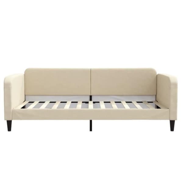 vidaXL dagbädd kräm 100x200 cm tyg 354042