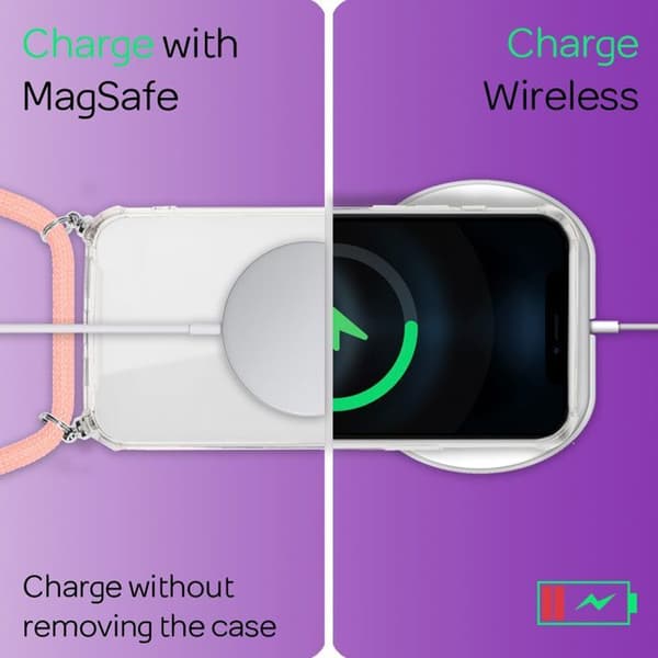 Skal - NALIA - iPhone 12 Pro Max - Transparent - Stötsäker - Snodd för nackrem