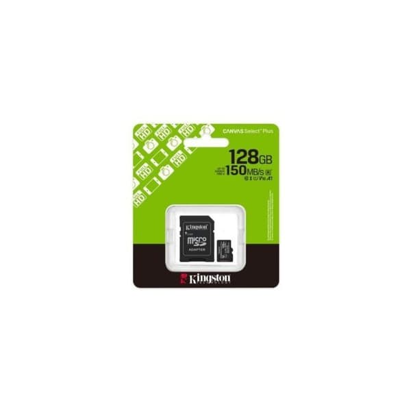 Kingston Canvas Select Plus 128GB microSDXC A1 UHS-I 150MB/s med SD-adapter Svart