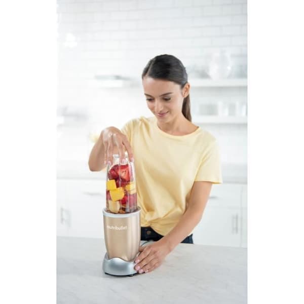 Blender personal - NUTRIBULLET Pro 900 - NB907CP - 900W - 2 koppar + 2 lock + ring - Guld