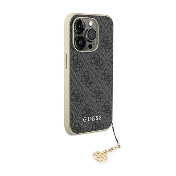 Guess 4G Charms Collection - iPhone 15 Pro-fodral (grå)