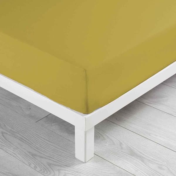 Drap Housse i Bomull "Linette" 160x200cm Gul