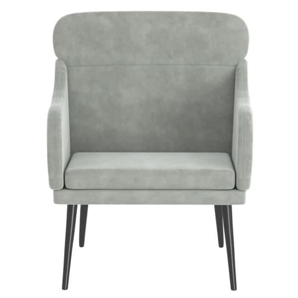 351436 vidaXL Fåtölj ljusgrå 63x76x80 cm sammet