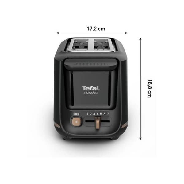 Tefal Brödrost 2 extra breda fack, lättanvänd, Includeo TT533811