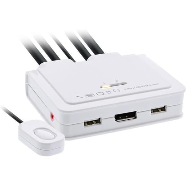 KVM-switch - InLine - 63614I - USB Typ C - 4K 60Hz - Svart