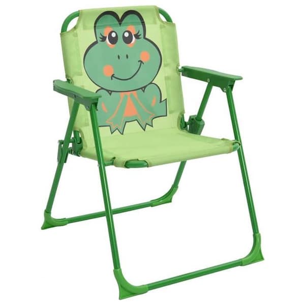 vidaXL Bistro-set med parasoll för barn 3 delar Grön 41843