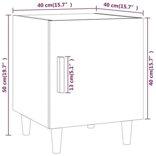vidaXL Sängbord Vit Snickeri 812042