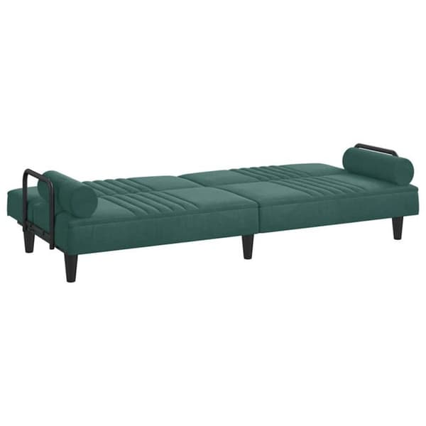 vidaXL bäddsoffa med armstöd Mörkgrön sammet 351896