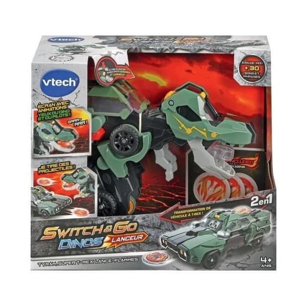 VTECH - Switch & Go Dinos Launcher - Tyram, Super T-Rex Flame Thrower