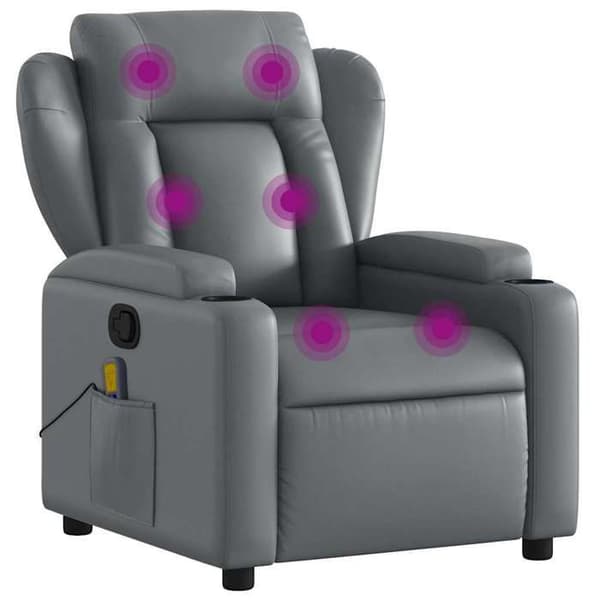 vidaXL Liggande massagestol Grå konstläder 372437