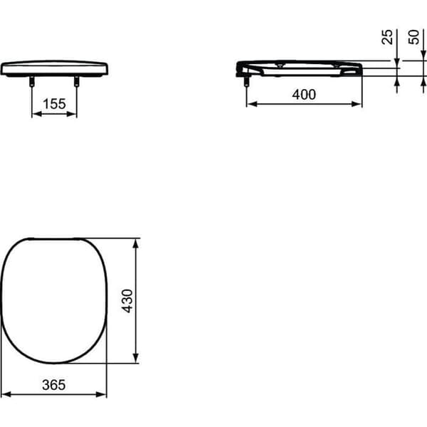 IDEAL STANDARD Connect Toalettsits - Överdrag - Vit