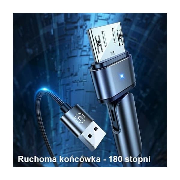 USAMS MicroUSB-kabel 1m Snabbladdning Grön
