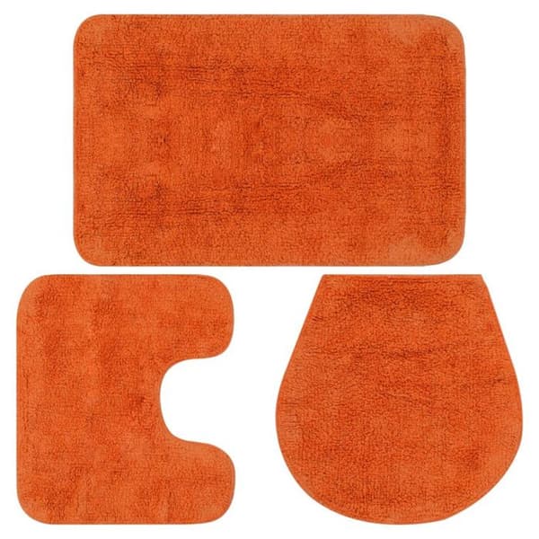 Badrug - vidaXL - 3 st - Orange - Rektangulär - Tvättbar