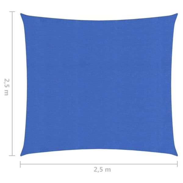 vidaXL Shade Sail 160 g-m² Blå 2,5x2,5 m HDPE
