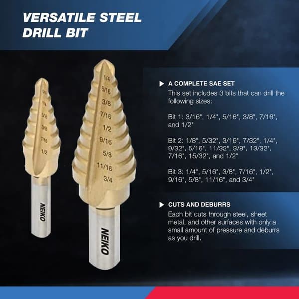 Borr - Neiko bit - 10193A - Stegborr i titan,