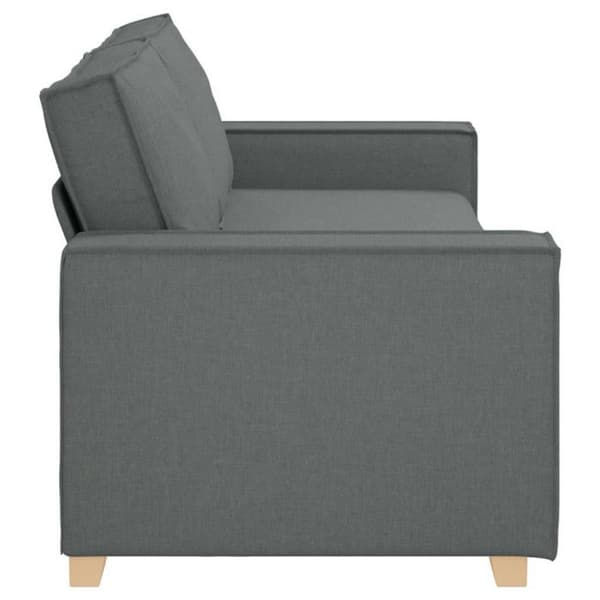 Soffa 3 platser - Mörkgrå - Tyg 100% polyester - Modern design - Mjuk komfort