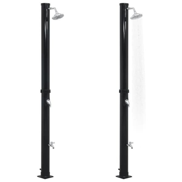 vidaXL Solar Shower Svart 220 cm 20 L