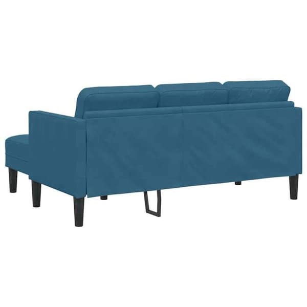 vidaXL Soffgrupp med kuddar Blå Polyester 42001934
