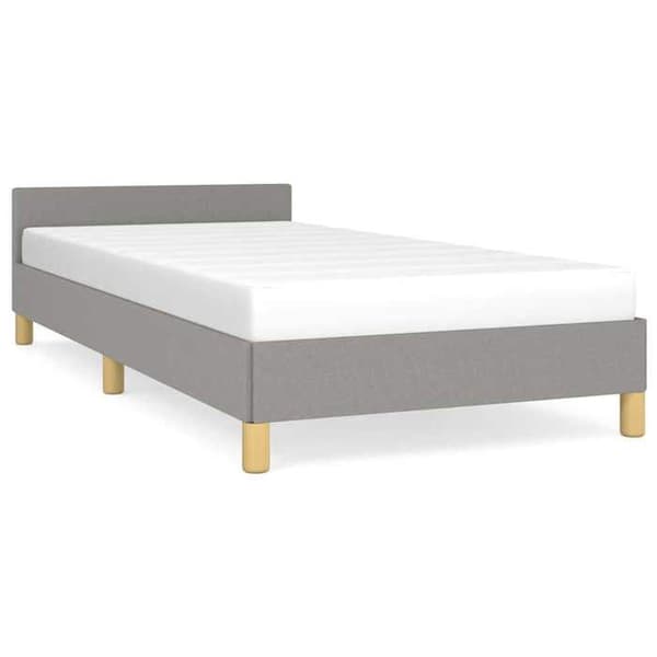 vidaXL Sängram utan madrass ljusgrå 90x190 cm tyg 347375