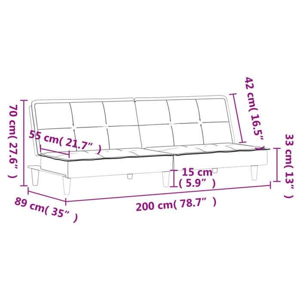 vidaXL Sängsoffa svart tyg 351915