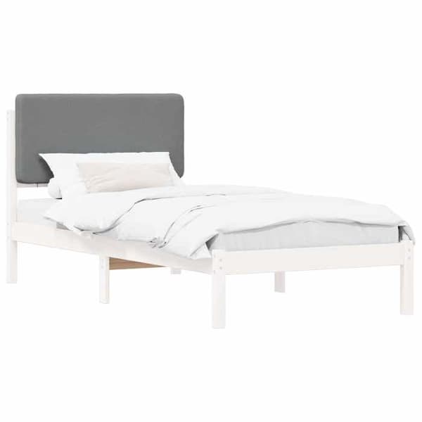 vidaXL Sängram med vadderad huvudgavel Ljusgrå 90 x 190 cm, Sovrum, Rektangulär, Modern möbel 877948