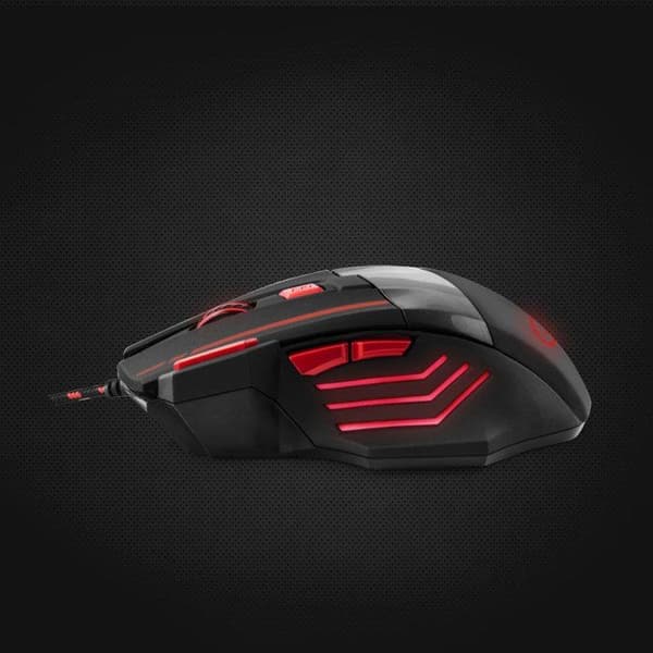 ESPERANZA MX201 WOLF Mouse - Optisk 2400 dpi - 7 knappar - USB-kabel - Röd