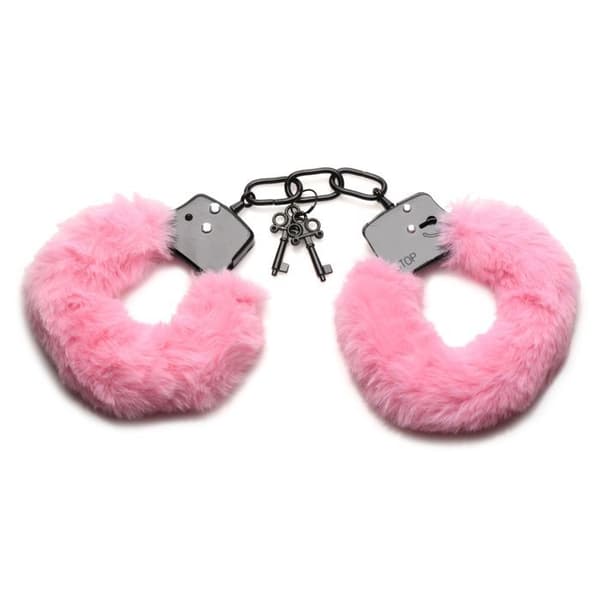 XR Brands - Cuffed in Fur Menottes - Rosa