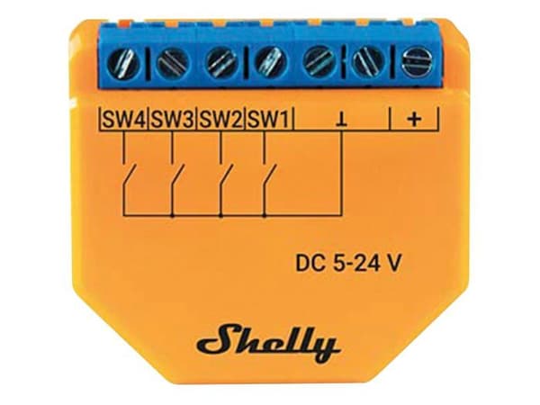 Kit säkerhet - SHELLY - Shelly Plus i4 DC - WiFi & Bluetooth - 4 digitala ingångar