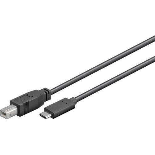 USB-kabel - MICROCONNECT - W127021092 - 5 m - USB 2.0 - USB C till USB B - Svart