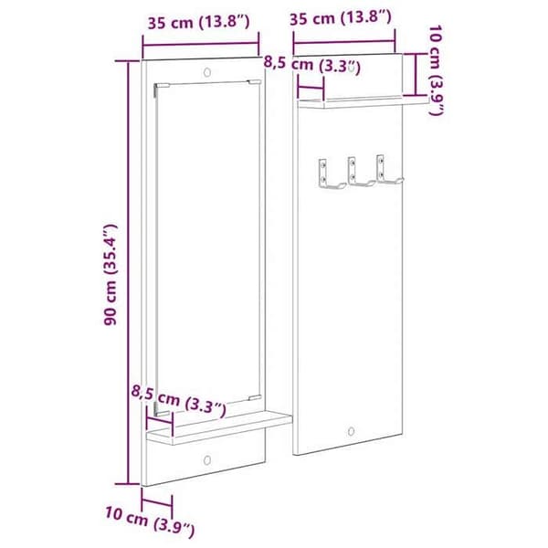 Garderob - hallmöbel Vidaxl - 874526