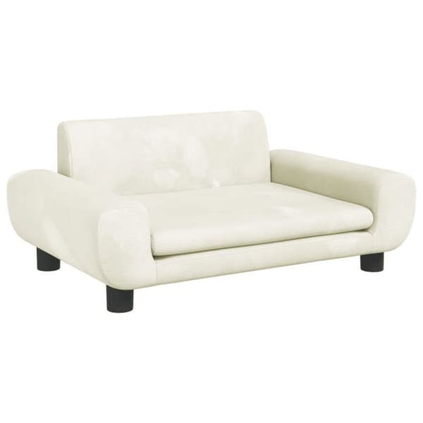 vidaXL Barnsoffa creme 70x45x33 cm sammet, mini soffa, mini soffa-stol, mini soffa för barn, soffa 3196392