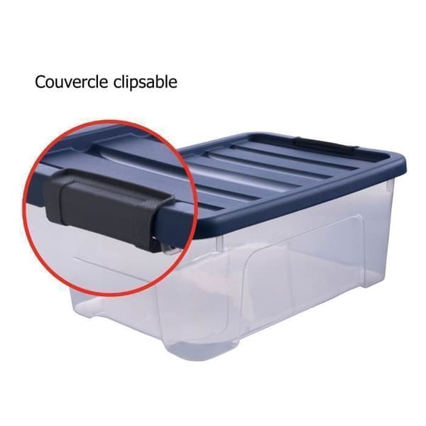 Förvaringslåda - SUNDIS - WAVE BOX - 10 L - Transparent - 4-pack