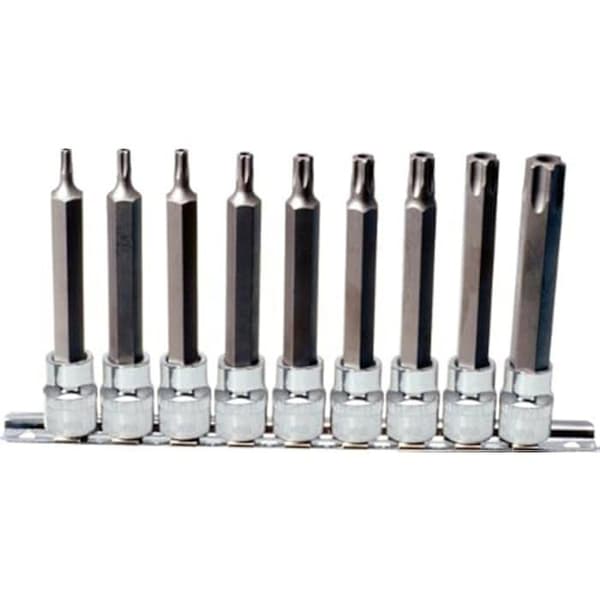 Hylsnyckelsats - KS TOOLS - 1/2" - 9 delar - Kromstål - Torx