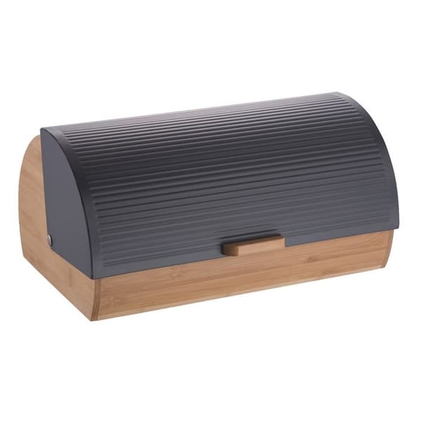 Brödbox - BRUNBESTE - Modell 2737 - Bambu - Svart stål - Modern design