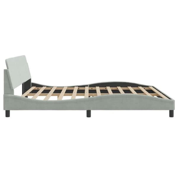 vidaXL Dover sängram ljusgrå 200x200 cm sammet 373252