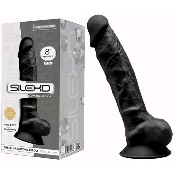 Svart Double Density Realistic Dildo N° 1 - 20 cm