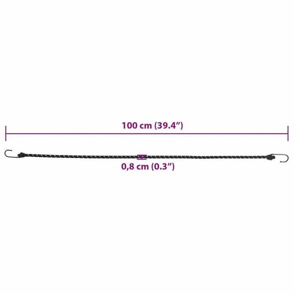 vidaXL Elastiska rep med reflexband och krokar 25st, elastiskt snöre med krok, elastisk rem med 4008155
