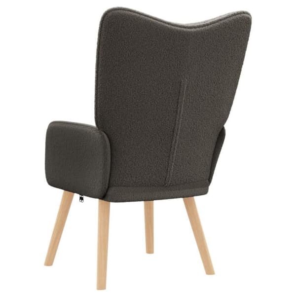 Avslappningsfåtölj - Mörkgrå - Polyester tyg - Polstrade armstöd - Modernt design