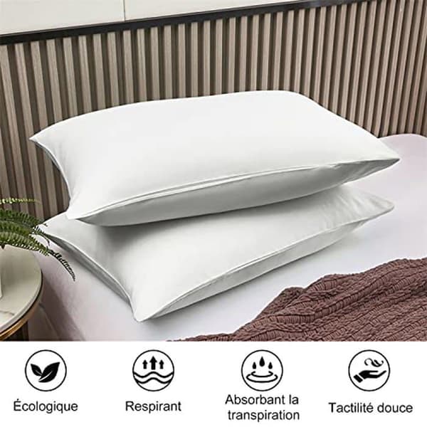Kuddfodral - LIREX - 2-pack - 50 x 75 cm - 400 trådar - Andningsbart bomull vit